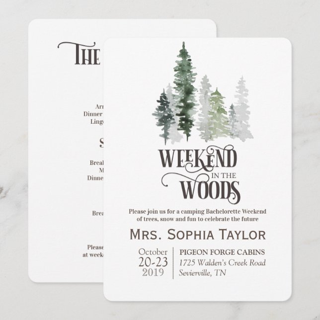 Weekend in the Woods Invitation (Front/Back)