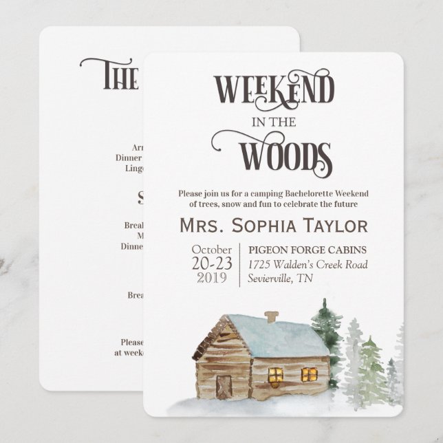 Weekend in the Woods Invitation (Front/Back)