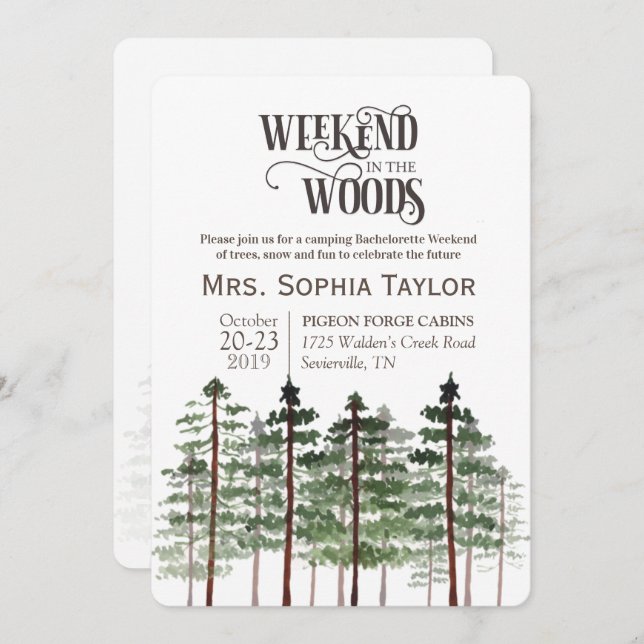 Weekend in the Woods Invitation (Front/Back)