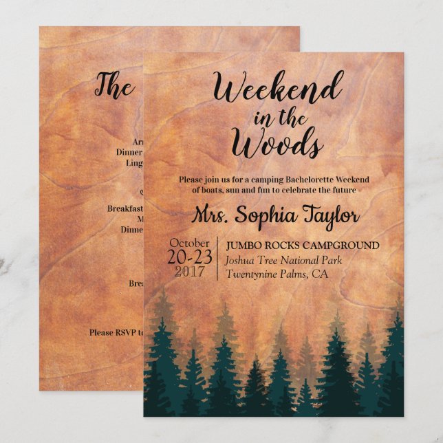 Weekend in the Woods Invitation (Front/Back)