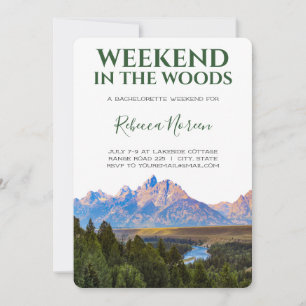 Weekend in the Woods Rustic Mountain Bachlorette  Invitation
