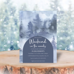 Weekend in the woods winter Forest  Bridal Shower  Invitation