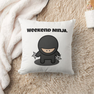 Weekend Ninja Funny Cute Japan Cartoon Cushion