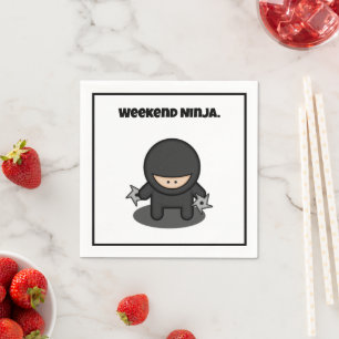 Weekend Ninja Funny Cute Japan Cartoon Napkin