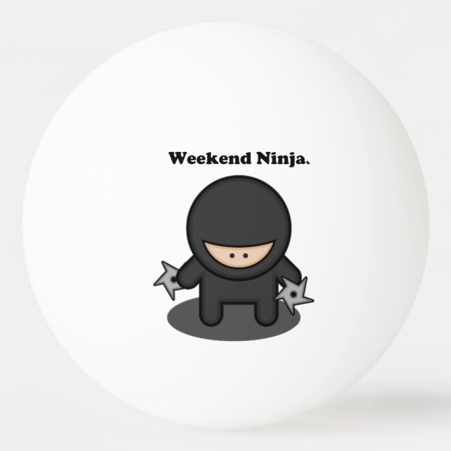 Weekend Ninja Funny Cute Japan Cartoon Ping Pong Ball (Front)