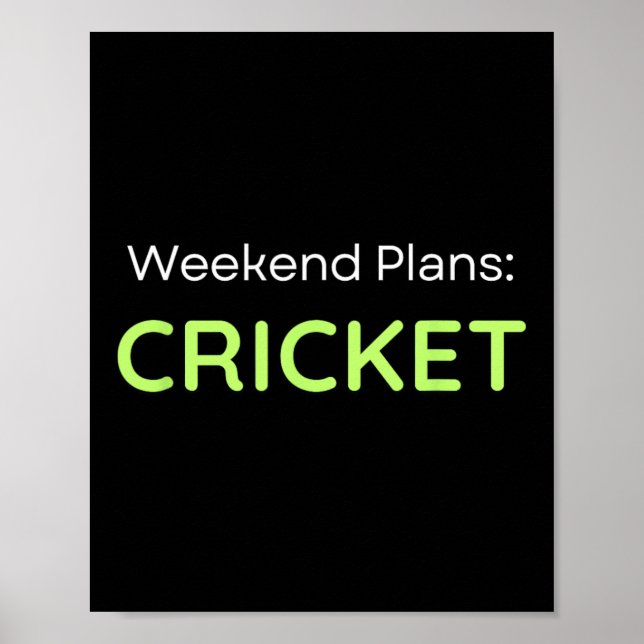 Weekend Plans Cricket Cricketer  Poster (Front)