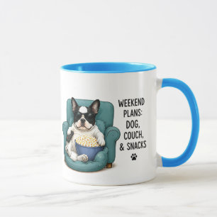 Weekend Plans Dog Couch Snacks Funny Dog Quote Mug