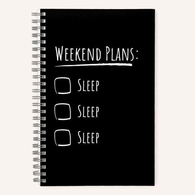 Weekend Plans Sleep Notebook (Front)