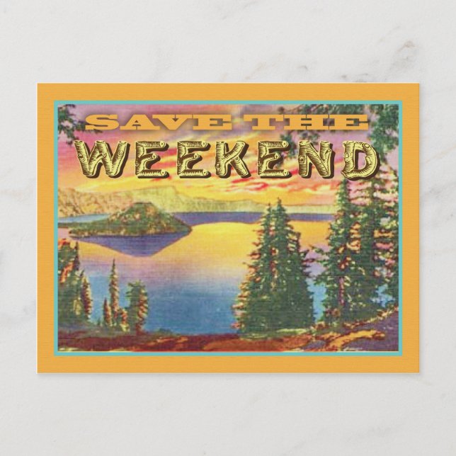 Weekend Save the date Announcement Postcard (Front)