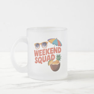 Weekend Squad Frosted Glass Coffee Mug
