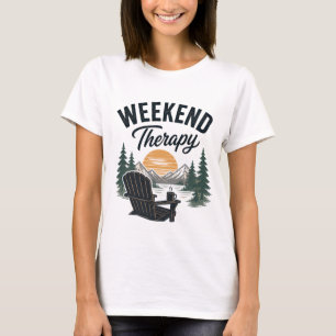 Weekend Therapy Mountain Sunset Nature Relax T-Shirt