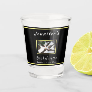 Weekend Trip Personalised Bachelorette Party Black Shot Glass
