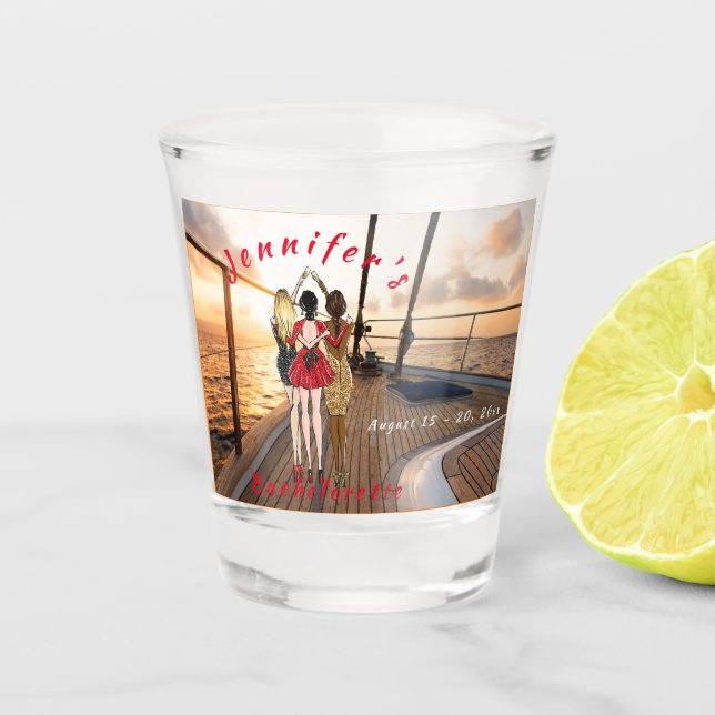 Weekend Trip Personalised Bachelorette Party Shot Shot Glass (Front)