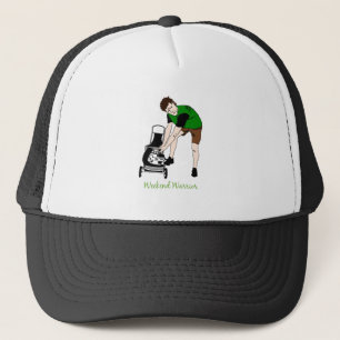 Weekend Warrior Funny Lawn mowing Cartoon Trucker Hat