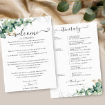 Weekend Wedding Itinerary For Guests Greenery<br><div class="desc">Get ready to be mesmerised by our breathtaking greenery wedding suite! Featuring exquisite illustrations of eucalyptus leaves and complemented by striking elegant calligraphy, this suite is the ultimate finishing touch for your enchanting garden-themed wedding. If you're looking for something extra or have a special request in mind, don’t hesitate to...</div>