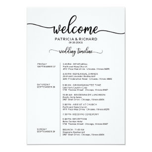 timeline wedding invitations zazzle co uk wedding schedule