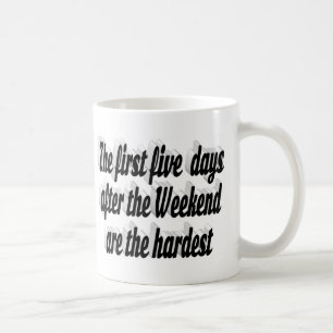 Weekend yet funny quote black typography coffee mug