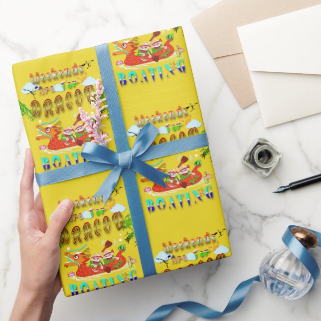 Weekends Are For Dragon Boating Wrapping Paper (Gifting)
