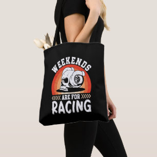 Weekends Are For Racing Funny Dirt Bike Art Engine Tote Bag