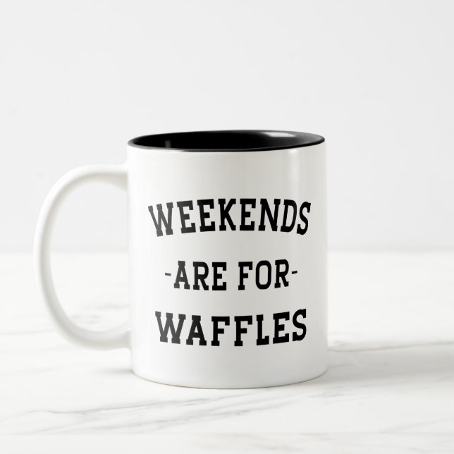 Weekends Are For Waffles Two-Tone Coffee Mug (Left)