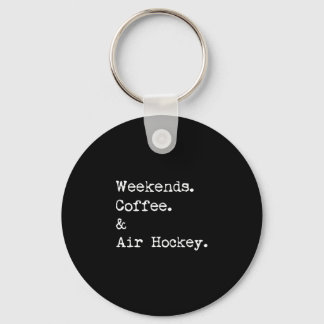 Weekends coffee & air hockey tabletop game key ring