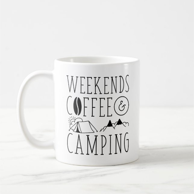 Weekends Coffee And Camping Mug (Left)