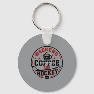 Weekends Coffee And Hockey - Funny Hockey Lover Key Ring
