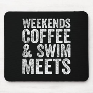 Weekends Coffee And Swim Meets Retro Coffee Lover Mouse Mat
