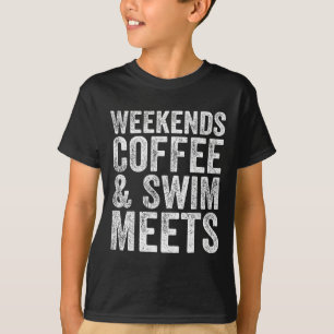 Weekends Coffee And Swim Meets Retro Coffee Lover T-Shirt
