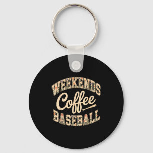 Weekends coffee baseball cute retro mum life with key ring