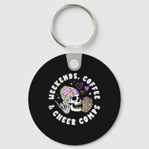 Weekends Coffee Cheer Comps Cheerleading Coach Che Key Ring