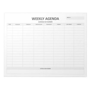 Weekly Agenda Note Pad