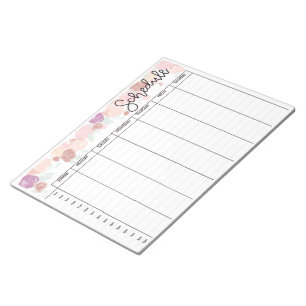 Weekly Blank Planner Notepad