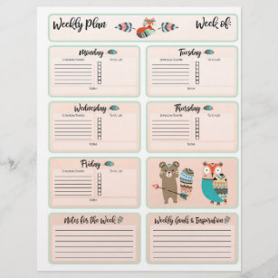 Weekly Business Planner Pages, for Binder