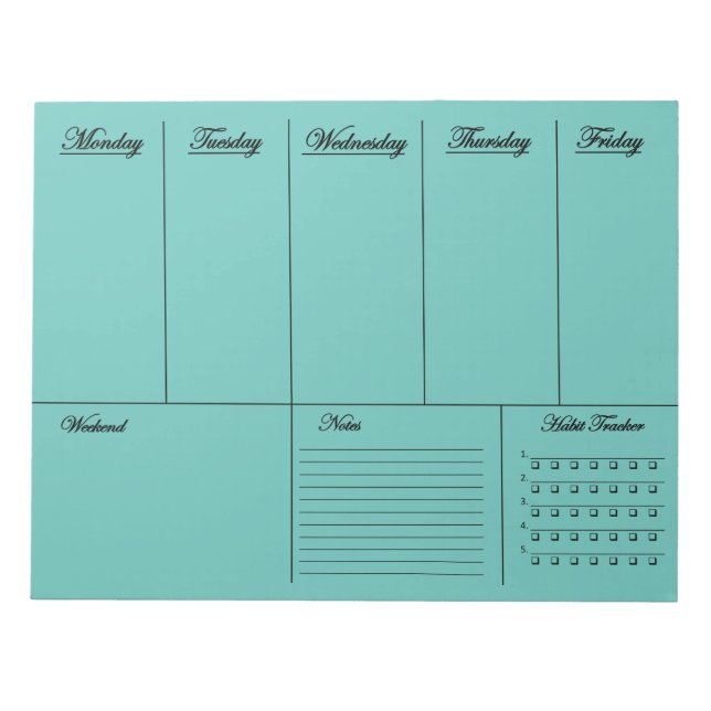 Weekly Calendar Notepad (Front)