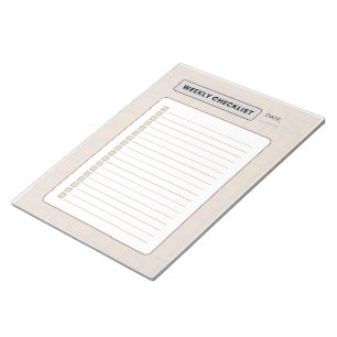 Weekly Checklist Planner Notepad