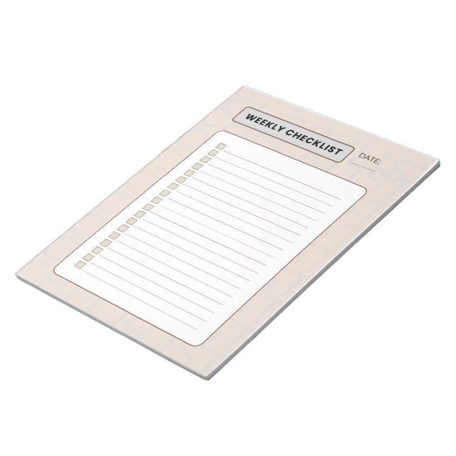 Weekly Checklist Planner Notepad (Angled)