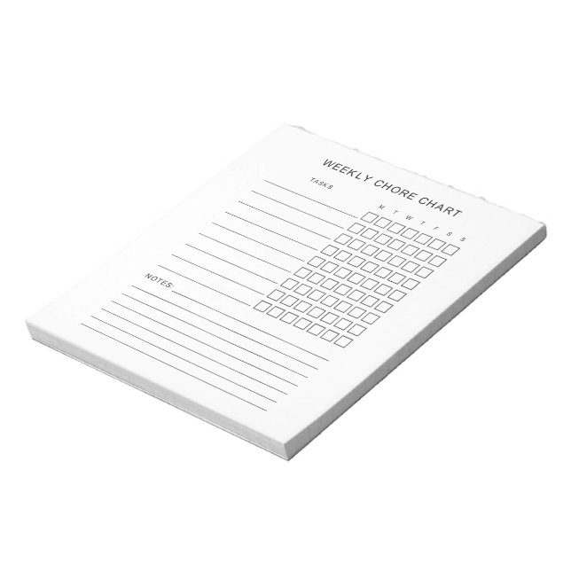 Weekly Chore Chart Notepad (Rotated)