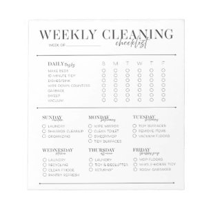 Weekly Cleaning Checklist (Shabbos Version) Notepad