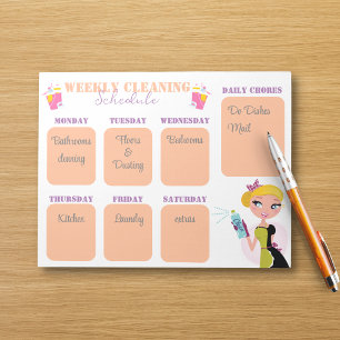 weekly cleaning schedule checklist template chic notepad