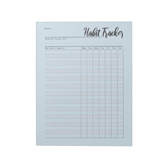 Weekly habit tracker notepad (Rotated)