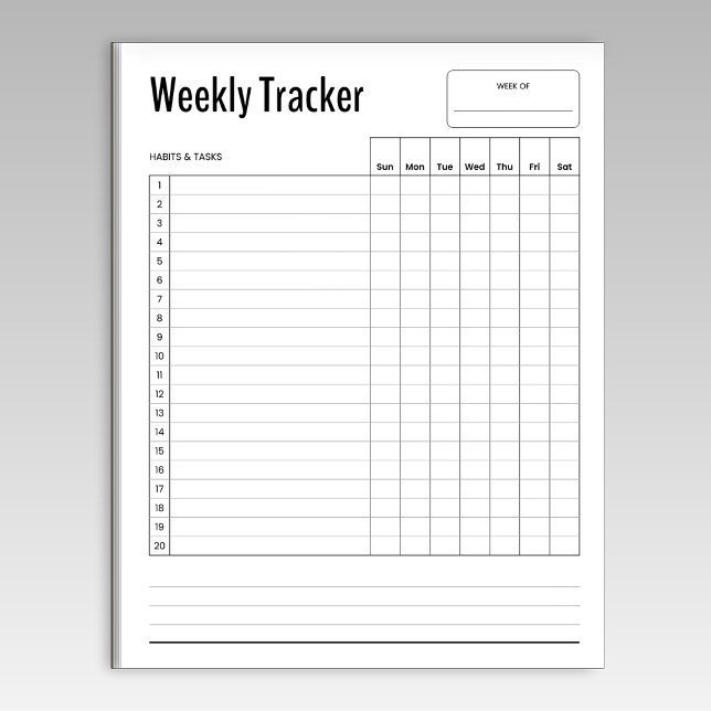 Weekly Habit Tracker Notepad (Creator Uploaded)