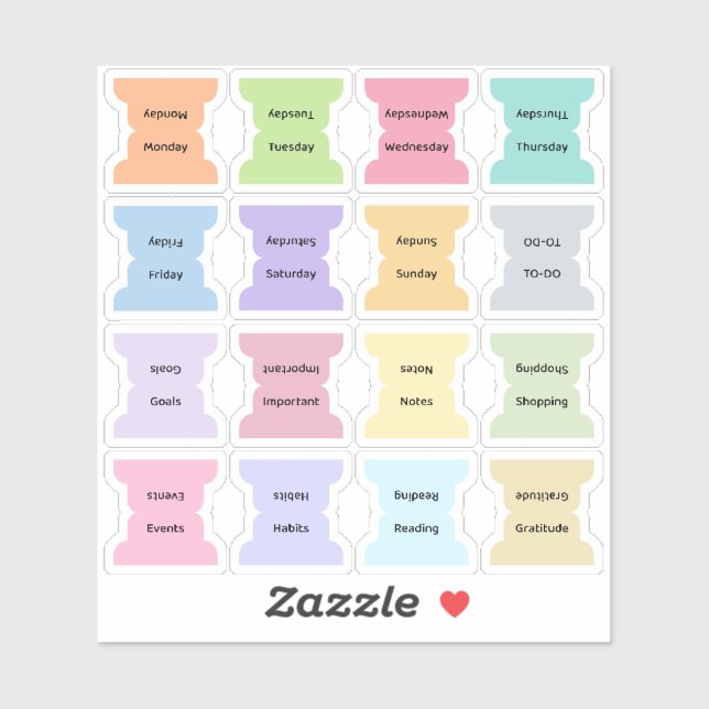Weekly Index Tab Journal Divider Colourful Foldabl (Sheet)