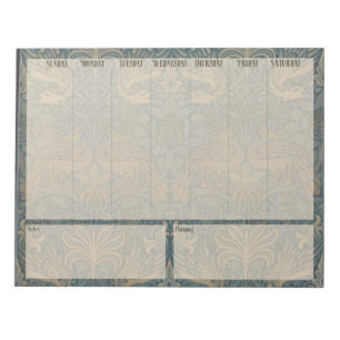 Weekly list - William Morris Peacocks and Dragons Notepad