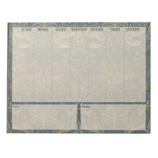 Weekly list - William Morris Peacocks and Dragons  Notepad