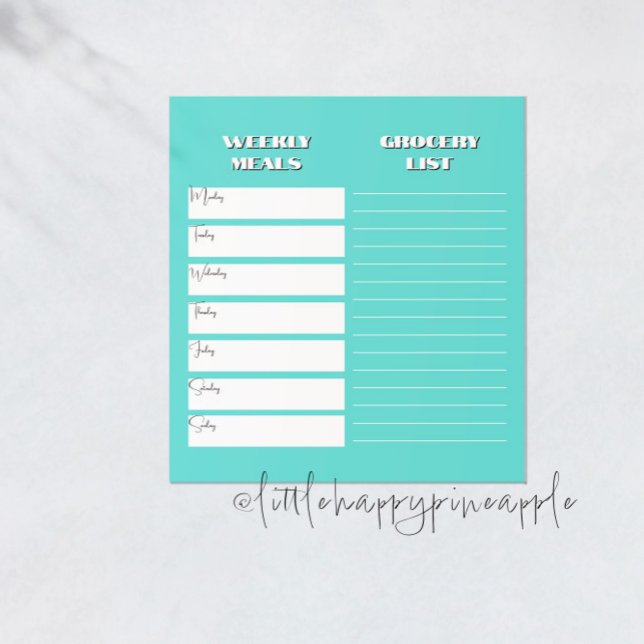 Weekly Meal Planner and Grocery List Notepad (Creator Uploaded)