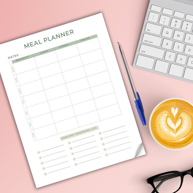 Weekly Meal Planner Grocery Shopping Tear Away  Notepad (Creator Uploaded)