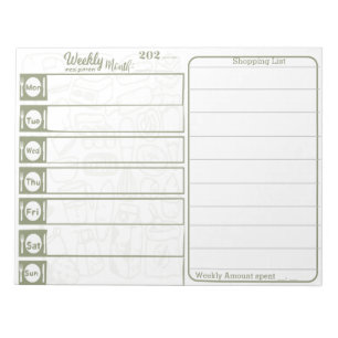 Weekly Meal Planner  Notepad
