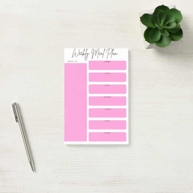 weekly meal planner post-it notes (Office)
