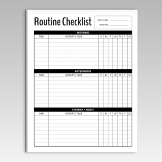Weekly Morning Routine Checklist Notepad